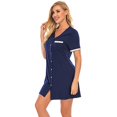 thumbnail image 1 of Women's Nightgown Sleepwear Pajamas Sleep Shirt Dress Pajama Nightshirt Ladies Nightdress Short-sleeved Pajamas Casual Home Wear,Blue,S, 1 of 10