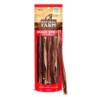 Natural Farm Extra-Thin Bully Sticks for Dogs, 10 Inch, 12 Pack