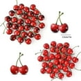 thumbnail image 3 of Trianu 100 Pcs Artificial Lifelike Simulation Small Red Black Cherries Fake Fruit Model Home House Kitchen Party Decoration Desk Ornament, 3 of 9