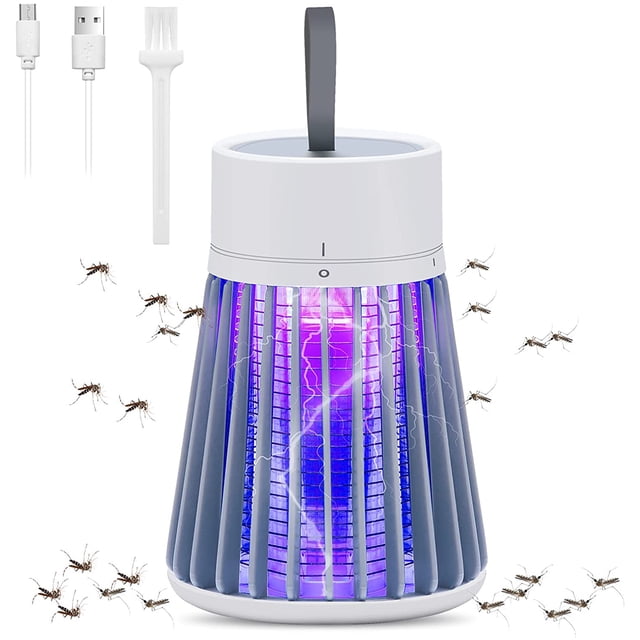 Bug Zapper Lámpara Mata Mosquitos y Moscas Recargable para Interiores con Lazo para Colgar Lámpara Mata Insectos Portátil USB Trampa LED para el Hogar Dormitorio Camping Al Aire Libre Gris Sincero Electrónica
