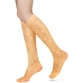 thumbnail image 5 of CHUNTIAN Sox Womens Girls Cute Fishnet Knee High Socks Colorful Hollow Out Sheer Mesh Slouch Socks Sexy Lace Knee Highs Gifts, 5 of 7