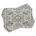 thumbnail image 3 of Ambesonne Trippy Floral Table Runner & Placemats, Leafy Huddles Flowers, Placemat 4 pcs + Runner 12"x90", Pale Teal Pale Mustard, 3 of 4
