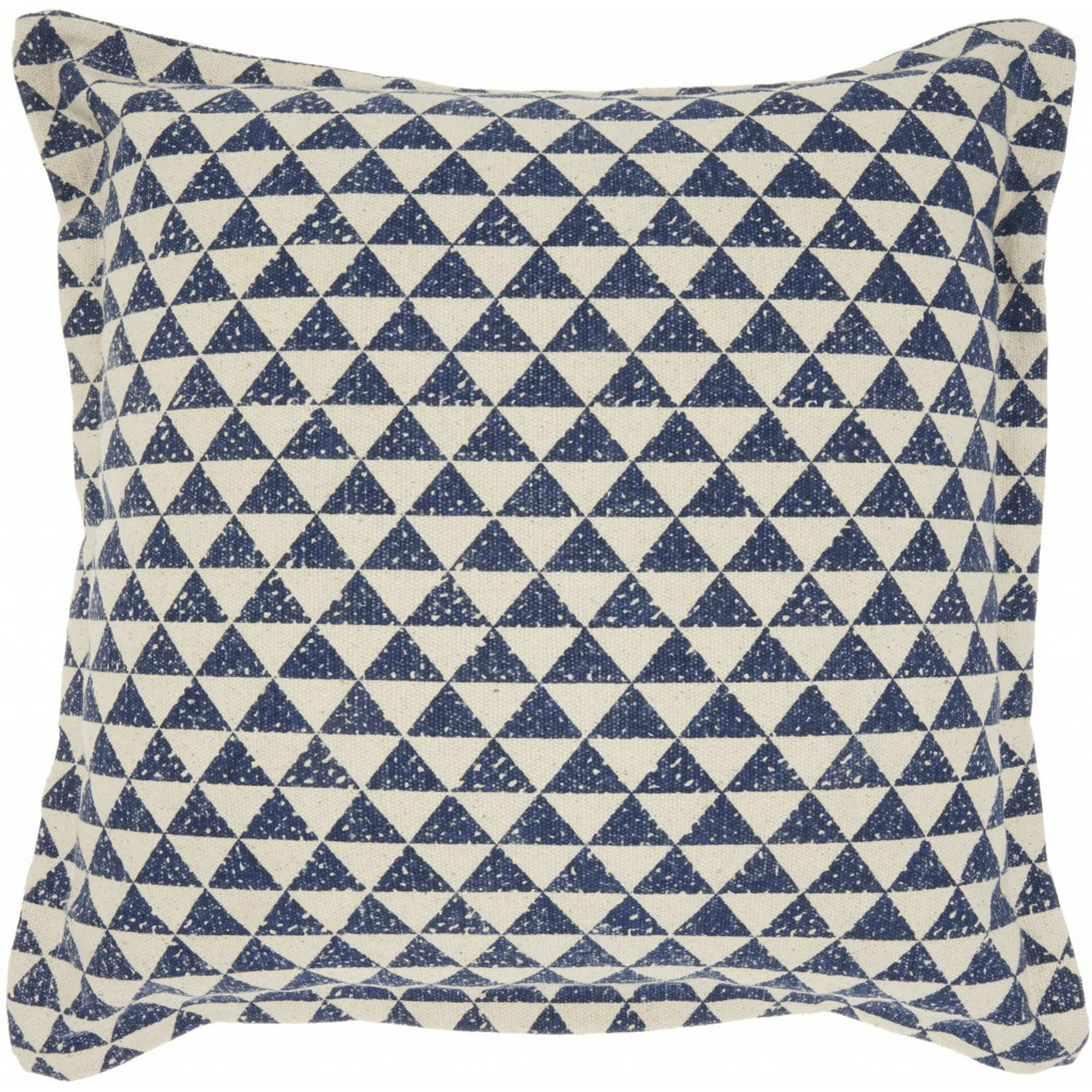 Indigo And Ivory Triangle Design Throw Pillow Indigo And Ivory Triangle Design Throw Pillow