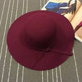 thumbnail image 3 of Magik Vintage Women Ladies Wide Brim Floppy Warm Wool Blend Felt Hat Trilby Bowler Cap (2 Pack Black+Burgundy), 3 of 7