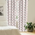 thumbnail image 2 of Ambesonne Science Curtains, Stars Telescope Sun Planets, Pair of 28"x95", Pale Maroon and White, 2 of 5