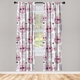 thumbnail image 3 of Ambesonne Emoji Curtains, Happy Bunny Modern Easter, Pair of 28"x95", White Soft Pink Black, 3 of 5