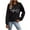 Black, variant on Wancir Women's Casual Print Long Sleeve Round Neck Pullover Sweatshirt Top