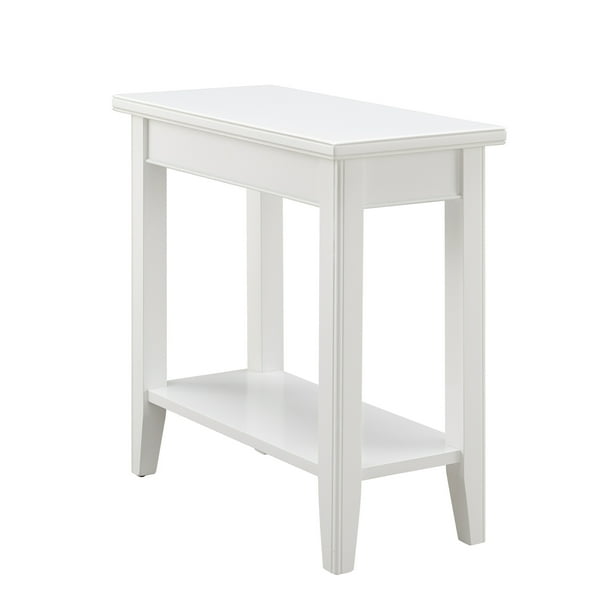Leick Home 10505 Wt Lau Narrow End Table With Shelf White Com Leick Home 10505 Wt Lau Narrow End, Small Narrow End Table White