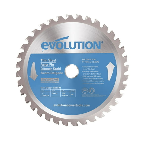 Evolution 180BLADETS | 7 In. | 68T | 20mm Arbor | Thin Steel And Ferrous Metal TCT Blade