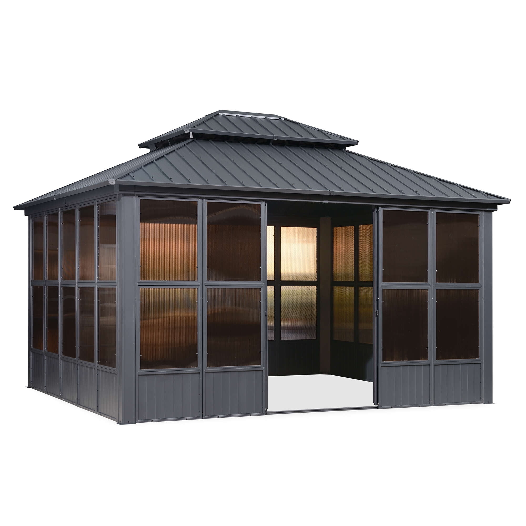 PURPLE LEAF 12' X 16' Sunroom Hardtop Gazebo Solarium