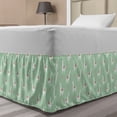 thumbnail image 1 of Llama Bed Skirt, Candy Cane Hearts Fun Pattern on Pastel Background, Elastic Bedskirt Dust Ruffle Wrap Around for Bedding Decor, 4 Sizes, Mint Green Multicolor, by Ambesonne, 1 of 2