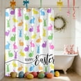 thumbnail image 6 of Spring Easter Bunny Shower Curtains for Bathroom, Cute Rabbit Floral Plant Watercolor Shower Curtain with 12 Hooks, Home Bathtubs Decor 72"x72", 6 of 6