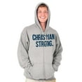 thumbnail image 5 of Christian Strong Religious Faith Zip Up Hoodie Men's Women's Brisco Brands X, 5 of 6