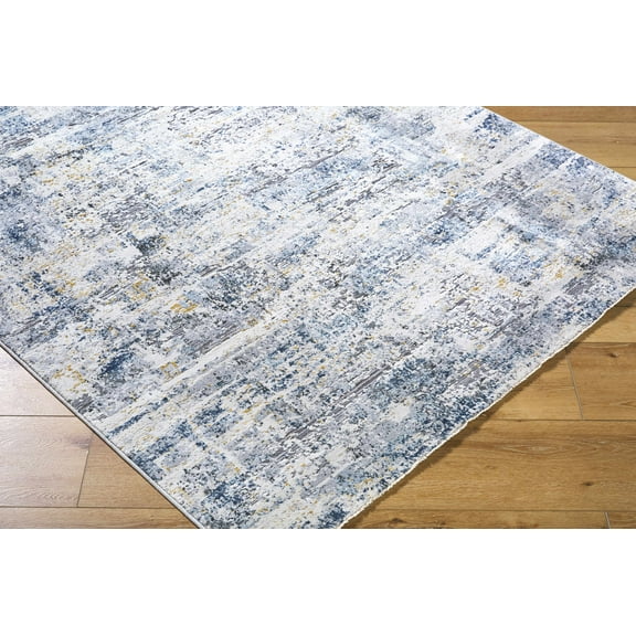 Hauteloom Hyman Living Room, Bedroom Area Rug - Gray, Blue - 7'10"-Round