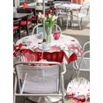 thumbnail image 4 of Outdoor Tablecloth with Umbrella Hole and Zipper, Love Heart Valentine's Round Table Cloth 54 Inch Waterproof Tablecloth, Eucalyptus Botanical Red Pink Ombre Picnic Table Cover for Patio Camping, 4 of 7