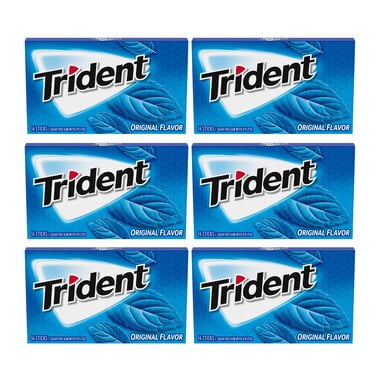 Trident Sugar Free Gum With Xylitol 14 Sticks - Original Flavor [ 6 Pack ]