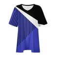 thumbnail image 5 of Otvok Womens Casual V-Neck Solid Plus Size Short Sleeve Tops Blouse T-Shirt, 5 of 6