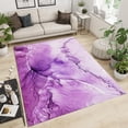 thumbnail image 2 of Purple Abstract Marble Living Room Area Rug, Modern Popular Decorative Art Indoor Non-Slip Rug, Machine Washable Breathable Durable Carpet for Bedroom Bedside Porch Entryway Office 5x8ft, 2 of 7