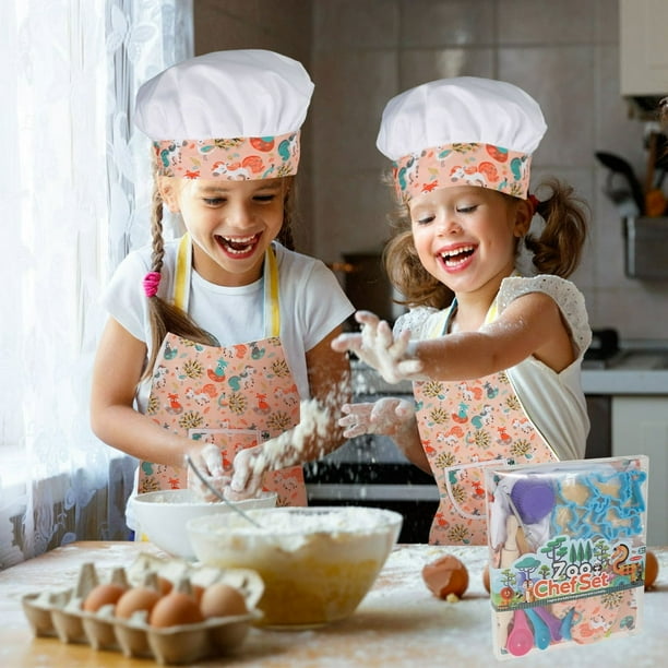 Generic Kids Cooking And Baking Set 26pcs Chef Role Play Costume Set With Kids Apron Chef Hat Cooking Tools And Baking Supplies Dress Up Role Play Toy