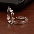 thumbnail image 4 of LeCalla 925 Sterling Silver Jewelry Light-Weight Greek Wall Cut-Out Hoop Earrings for Women and Teen 30MM, 4 of 8