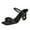 Black, variant on FSJ Women Elegant Rhinestone Bowknot Square Open Toe Sandals Ankle Strap Chain Block Mid Heel Mules Party Slides Dress Shoes Size 4 Black