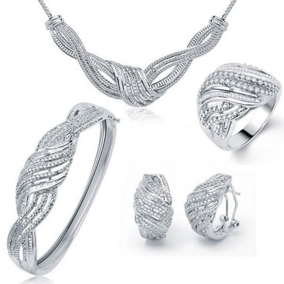 2.0 Carat T.w. Diamond Silver Tone Over