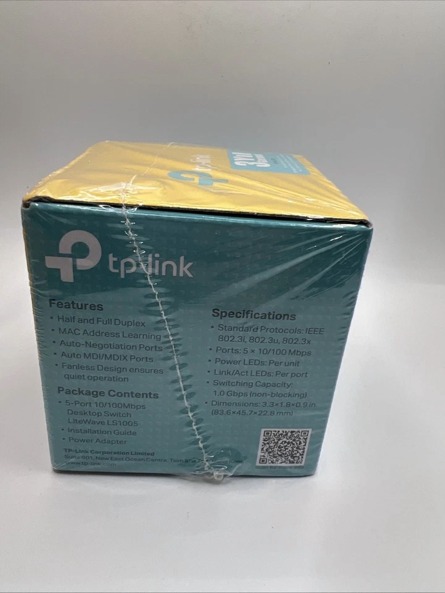 BUTTERFLY- Tp-Link Ls1005 10/100Mbps 5-Fast Ethernet Switch Rj-45 Ports White New Sealed