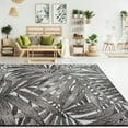 thumbnail image 2 of Jackson Collection - Grey/Black Palm Leaves Rug 5'3'' x 7'7'' Latex Free 0.25 - 0.5 inch 5' x 8' Living Room, Bedroom Machine-Made, 2 of 5