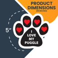 thumbnail image 3 of Magnet me Up I Love My Puggle Pawprint Magnet Decal, Vinyl Automotive Magnet, 3 of 7