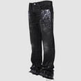 thumbnail image 4 of Mens Jeans European Streetwear Straight Leg Denim Trousers Slim Fit Floor Length Trend Comfortable Outdoor Mens Pants Black XL, 4 of 4