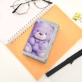 thumbnail image 7 of JIALIOU Nylon Trifold Card Wallet with ID Window Zipper Pocket for Men Women Teen Purple Bear with Star Heart, 7 of 7