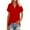 Red, variant on Giftesty Women Casual V-Neck Short Sleeve Solid Colour Zipper Pullover Blouse T-Shirt Tops Loose