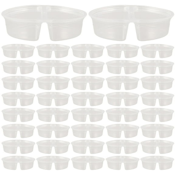 50pcs Multi-Function Sauce Container with Lids Condiments Containers Double Compartment Salad Dressing Cups Sauce Cups for Home Restaurant