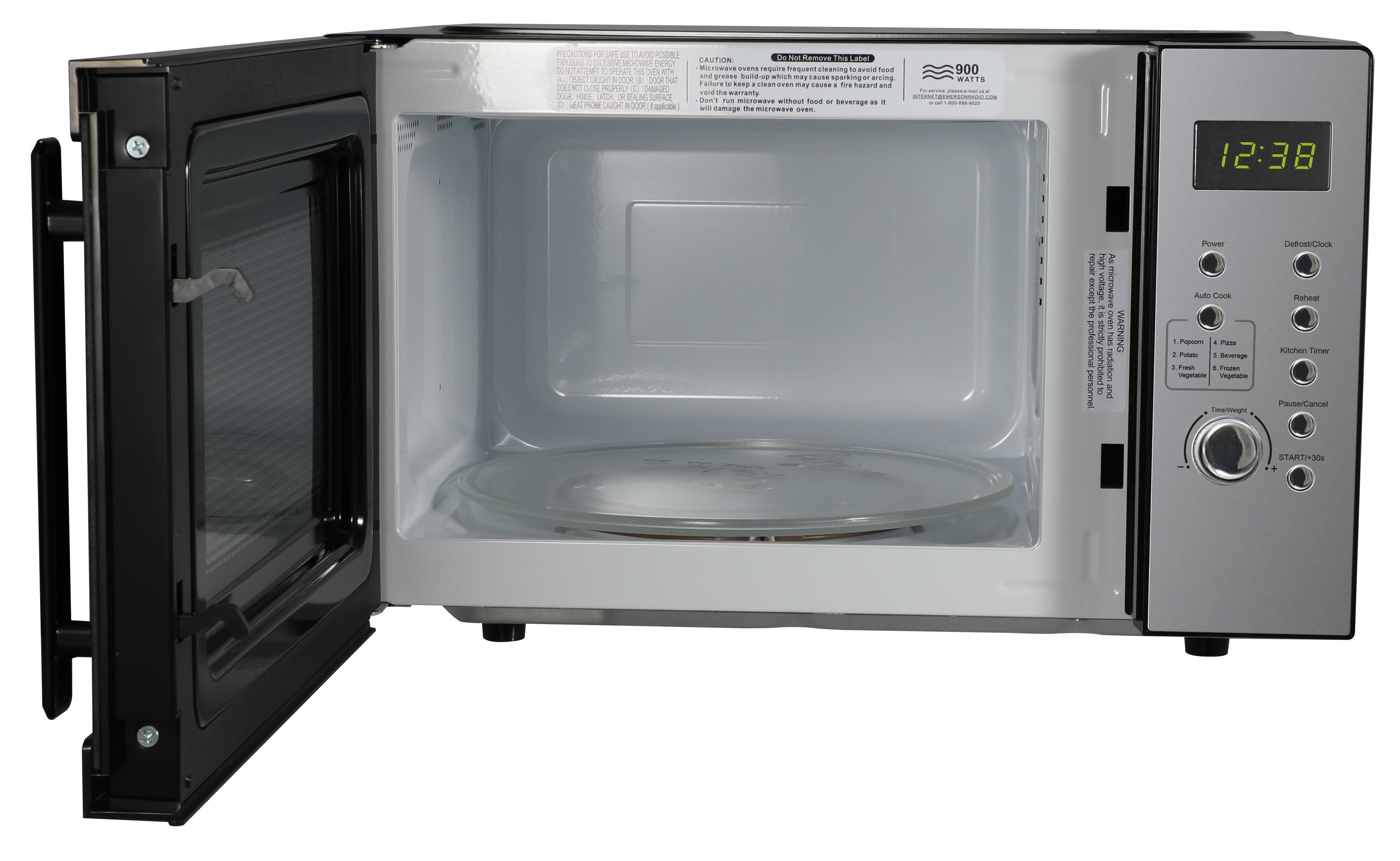 Emerson 0.9 Cu Ft, 900W Digital Control Countertop Microwave Oven, Stainless Steel - MW9005SS