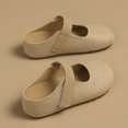 thumbnail image 6 of Gpaecead Women's Knit Mary Jane Mules Wide Round Toe Breathable Elastic Strap Slip On Non Slip Comfort Flats Khaki, 6 of 8