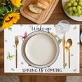 thumbnail image 4 of Spring Pig Placemats Set of 4, Butterfly Botanical Floral Summer Placemats for Dining Table, Place Mats for Kitchen Tabletop, Waterproof Wipeable Dining Table Mats Set, 4 of 9