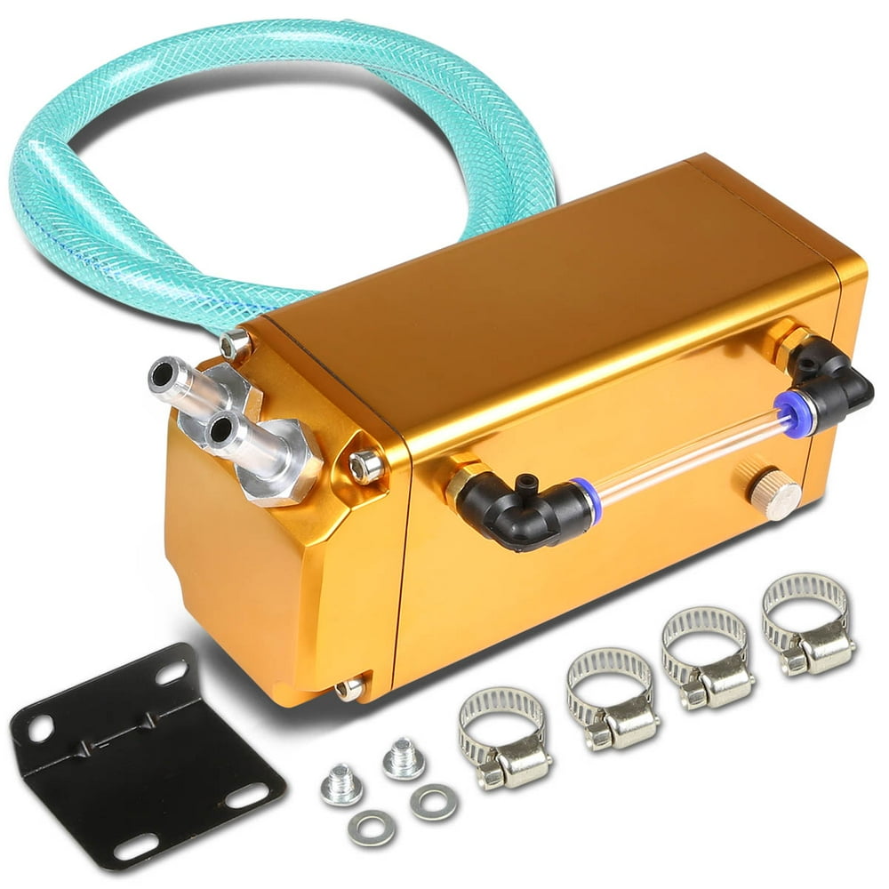 Univeral Aluminum Racing Oil Catch Tank Square Style Gold Tank