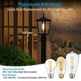 thumbnail image 5 of 2 Pack Dusk to Dawn Outdoor Post Lantern, 17 Inch Pillar Light with Pier Mount Base, Rectangular Clear Glass Exterior Post Light for Patio, E26 Base, Black, 5 of 8