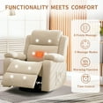 thumbnail image 4 of Lnsenfin Massage Swivel Rocker Recliner Chair Linen for Living Room,Beige, 4 of 6