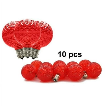 G50 Non-Dimmable Commercial Retrofit Bulbs with E17 Base, Red - Pack of 10