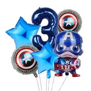 Avengers Marvel Heroes, Spider-Man, Hulk, Captain America, Round Aluminum Film Balloon Set