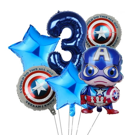 Avengers Marvel Heroes, Spider-Man, Hulk, Captain America, Round Aluminum Film Balloon Set