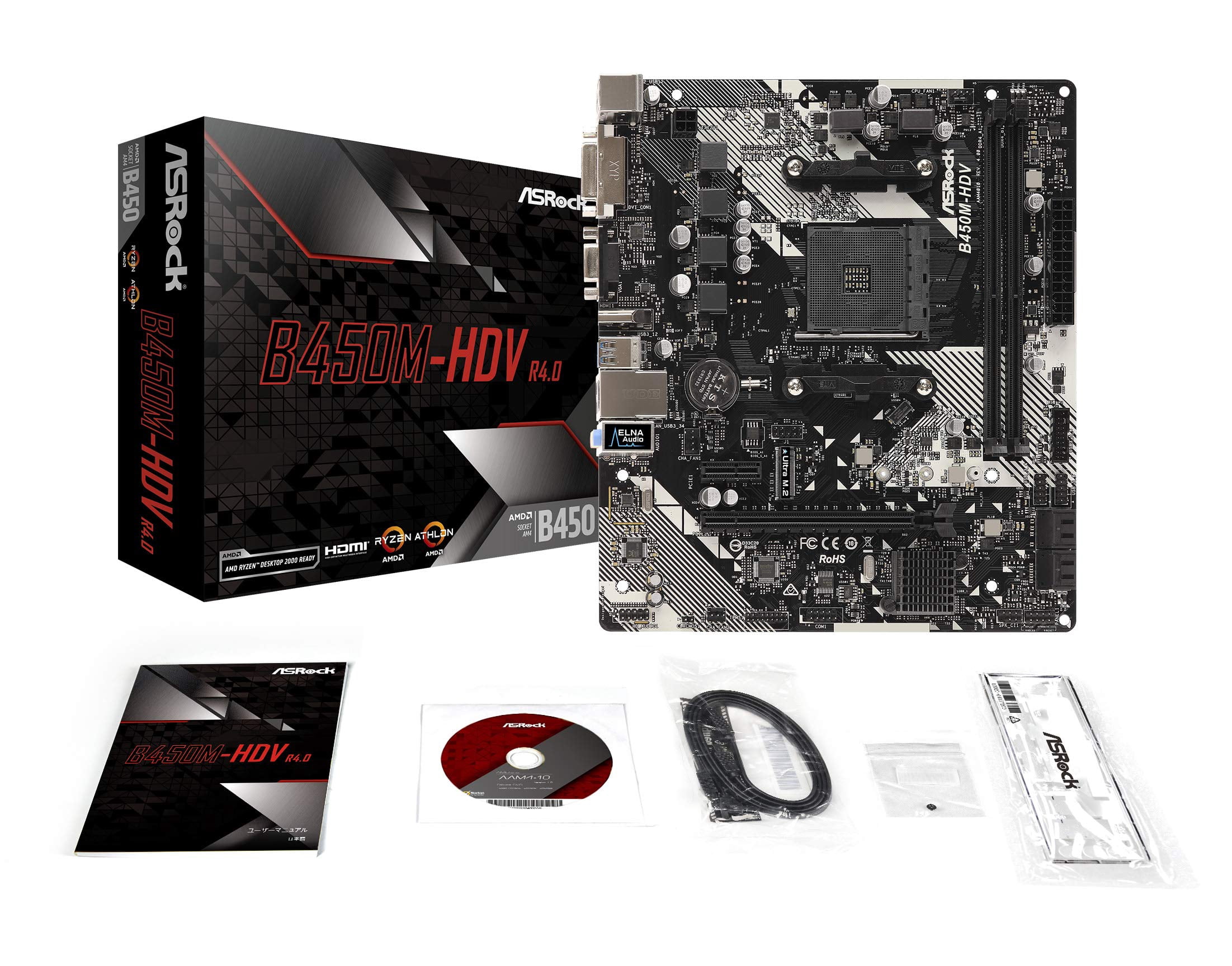 ASRock B450M-HDV R4.0 AM4 AMD Promontory B450 SATA 6Gb/s Micro ATX