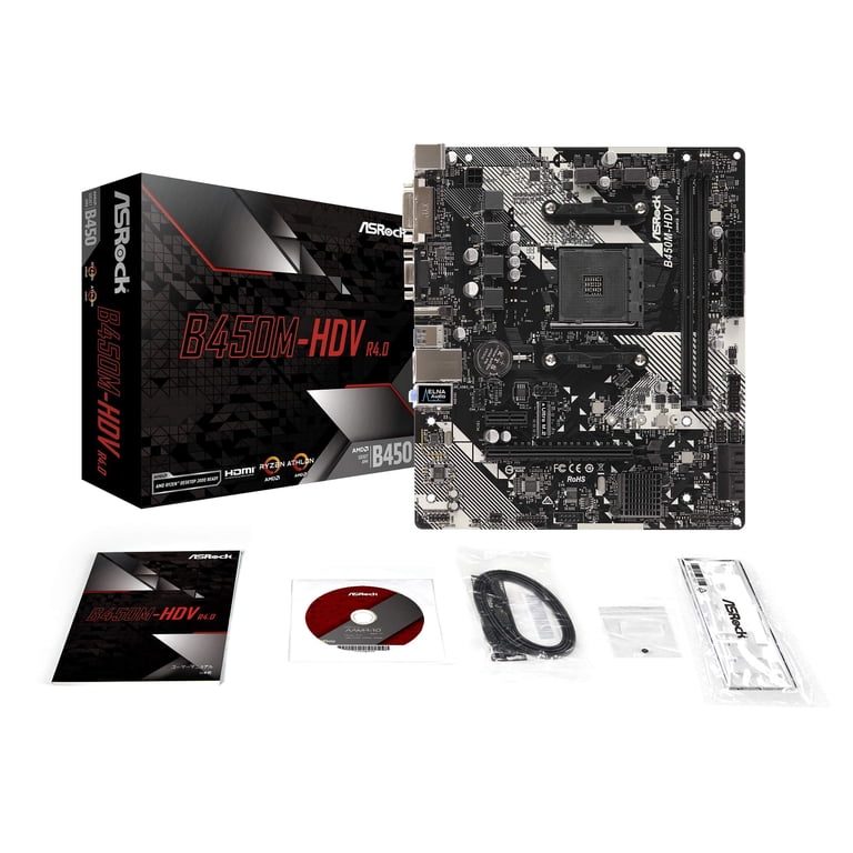 マザーボード ASRock B450M-HDV R4.0 Ryzen 7 2700X ASRock B450M-HDV R4.0 AM4 AMD Promontory B450 SATA 6Gb/s Micro ATX