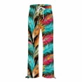 thumbnail image 4 of Women's Casual Pants Women'S Boho Wide Leg Palazzo Pants Womens Cotton Casual Loose Pants Comfy Work Pants With Long Casual Wide Leg,Blue Women's Casual Pants XXXL, 4 of 5