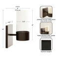 thumbnail image 6 of Kate and Laurel Zabler Modern Metal Wall Sconce, 5 x 6 x 10, Bronze, Round Candle Holder with Removable Glass Cylinder for Flameless Candle Display in Bedroom or Bathroom, 6 of 10