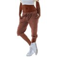 thumbnail image 3 of Casual Women Low Waist Solid Color Jogger Capri Pants with Pocket, 3 of 4