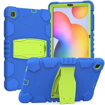XYX Case for Samsung Galaxy Tab S6 Lite 10.4 inch (SM-P610/SM-P615/SM-P613/SM-P619), Dual Layer Slim Heavy Shockproof Rugged Protective Cover Case with Kickstand (Blue Lime)