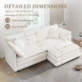 thumbnail image 4 of Homefun Chenille Sectional Sofa Comfy L Shaped Modular Couch with Ottoman Deep Seat Sofa for Living Room,White, 4 of 9