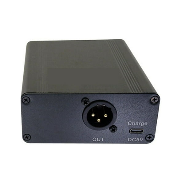 48V Phantom Power Outdoor Portable Rechargeable Phantom Power for Any Condenser Microphone Recording Equipment